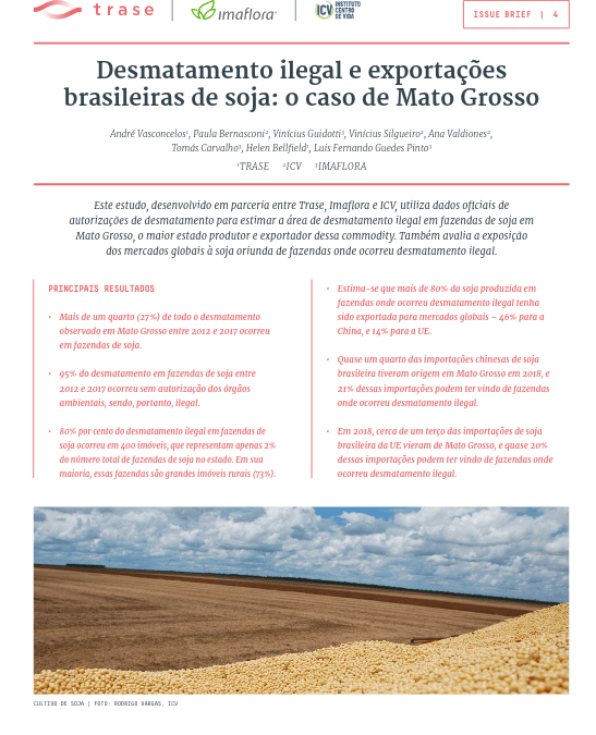 Desmatamento ilegal e exportações de soja: o caso de Mato Grosso